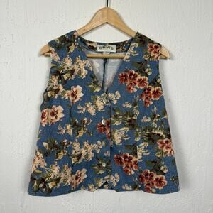 Vintage 90s Orvis Denim Floral Button Vest Women’s Medium Cottagecore Layering